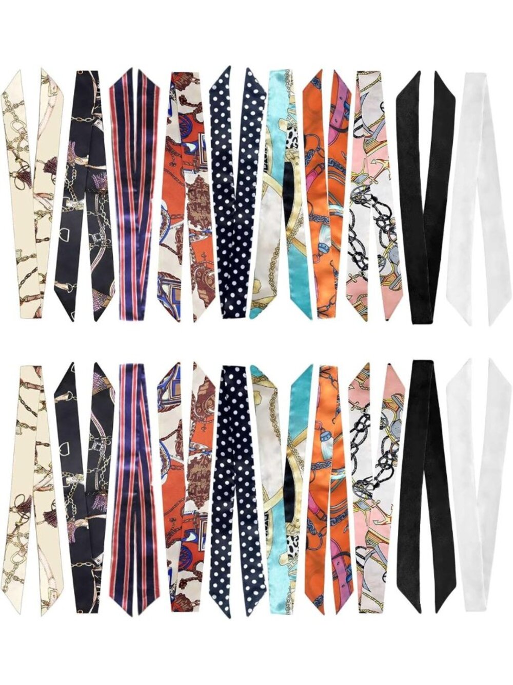 2/6/10 Pack Fashion Scarves for Women - Versatile Handbag & Hair Accessories